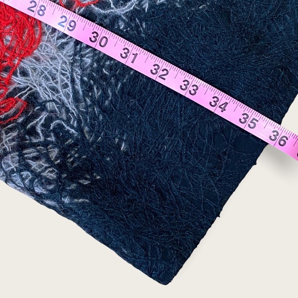 Vintage Ladies’ Wool Designer Red/Black “Spun Yarn” Short Sleeve Midi Dress 0/2 - Picture 16 of 16